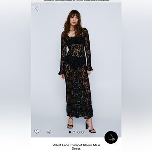 Lace Trumpet Sleeve Maxi Dress